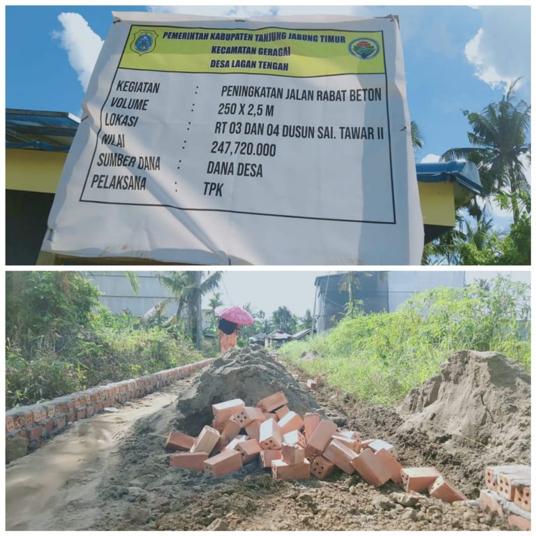 Peningkatan Jalan Rabat Beton Desa Lagan Tengah Diduga ‘Kangkangi’ UU KIP