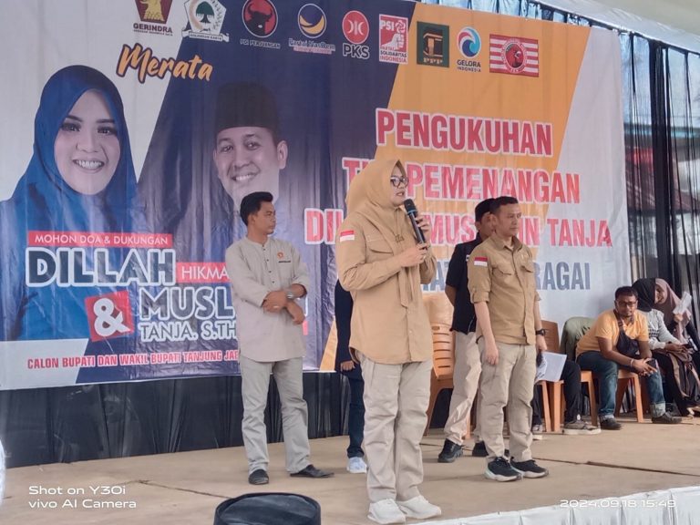 Mantapkan Barisan, Dillah – MT Turun Langsung Kukuhkan Tim Pemenangan Kecamatan Geragai