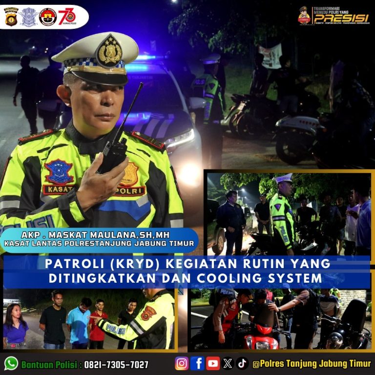 Tekan Angka Kejahatan Jalanan, Polres Tanjabtim Gelar Razia