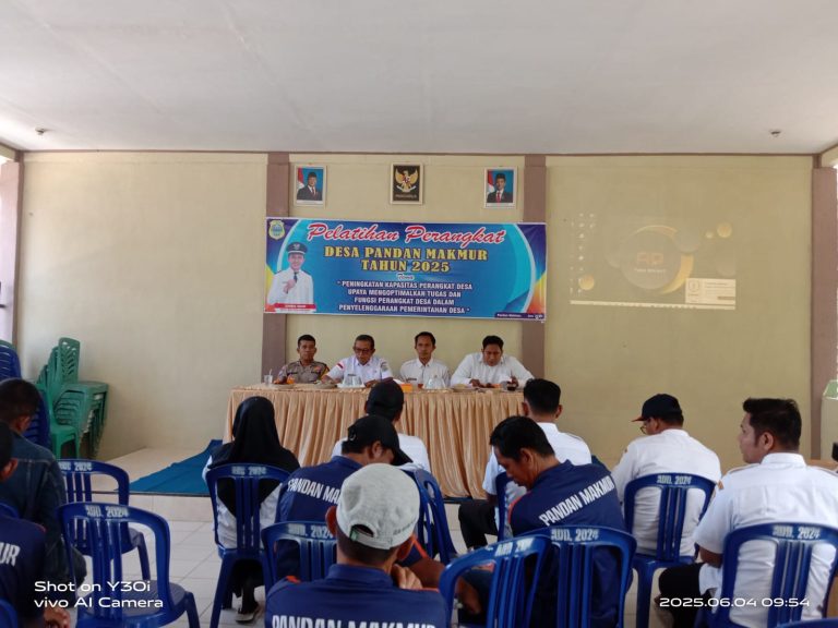 Desa Pandan Makmur Gelar Rapat Peningkatan Kapasitas Perangkat Desa Upaya Pengoptimalan Tugas dan Fungsi Perangkat Desa Dalam Penyelenggaraan Pemerintahan