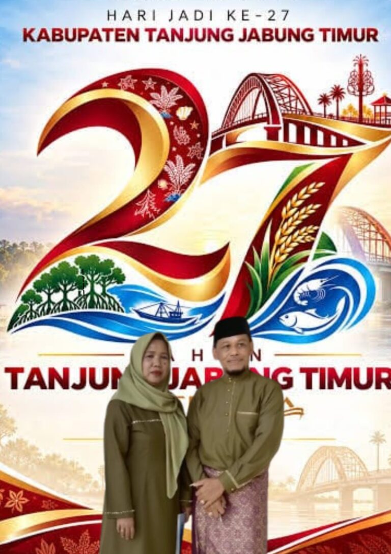 Selamat Hari Ulang Tahun ke-27 Kabupaten Tanjung Jabung Timur. Semoga Semakin Maju, Berkembang dan Semakin Memberikan Kesejahteraan Bagi Seluruh Masyarakat