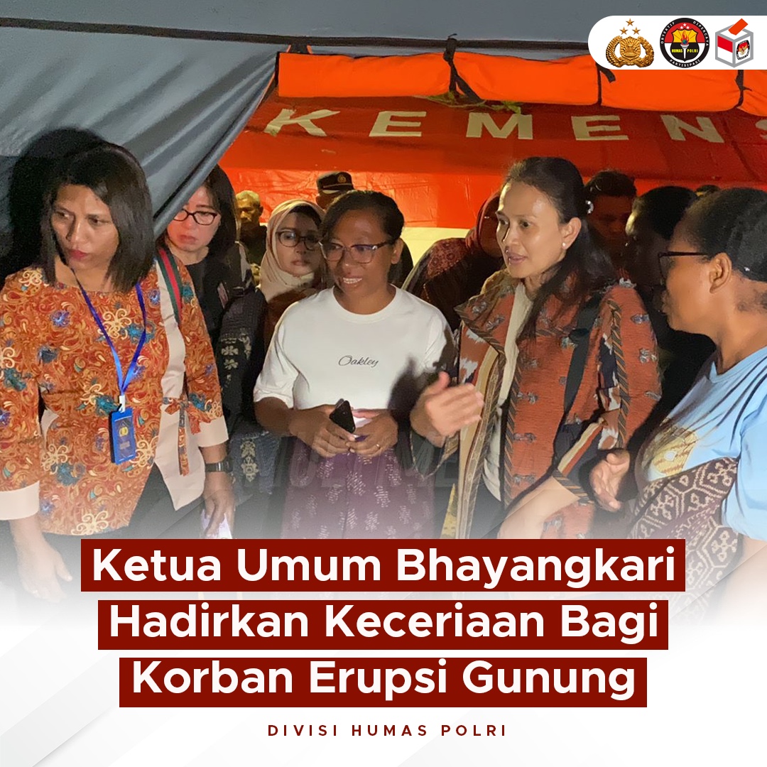 Ketua Bhayangkari Hadirkan Keceriaan Bagi Korban Erupsi Gunung