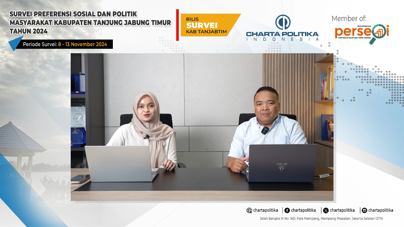 Breaking News !! Charta Politika Rillis Survey, Dilla – Muslimin Unggul Telak di Pilbup Tanjabtim
