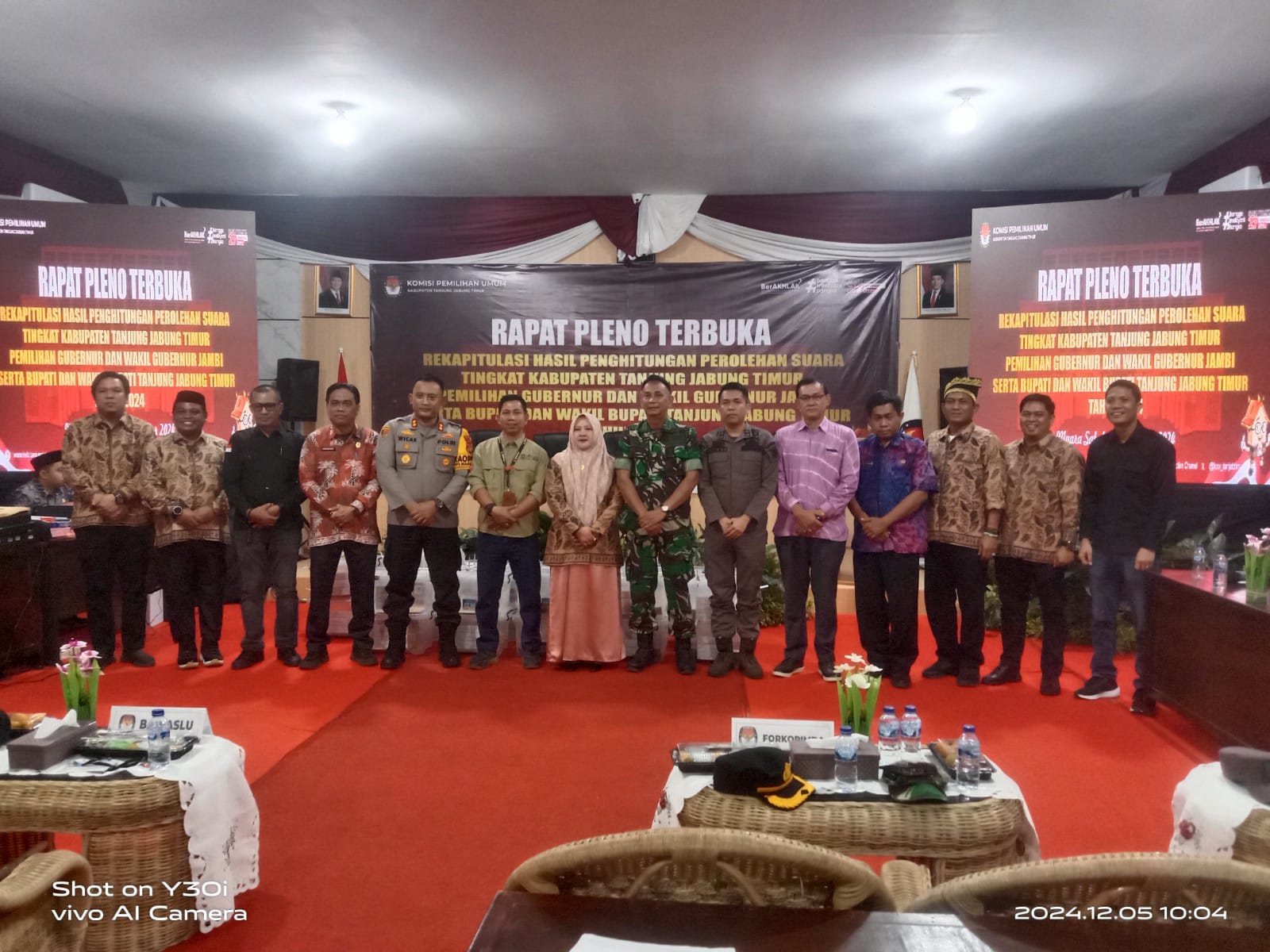 Rapat Pleno Pemilukada Berjalan Lancar, KPU Tanjab Timur Tetapkan Perolehan Suara Sah