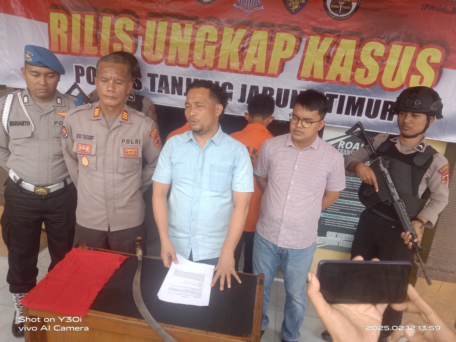 Sat Reskrim Polres Tanjab Timur Gagalkan Aksi Tawuran, Dua Orang Remaja Membawa Senjata Tajam Berhasil Diamankan