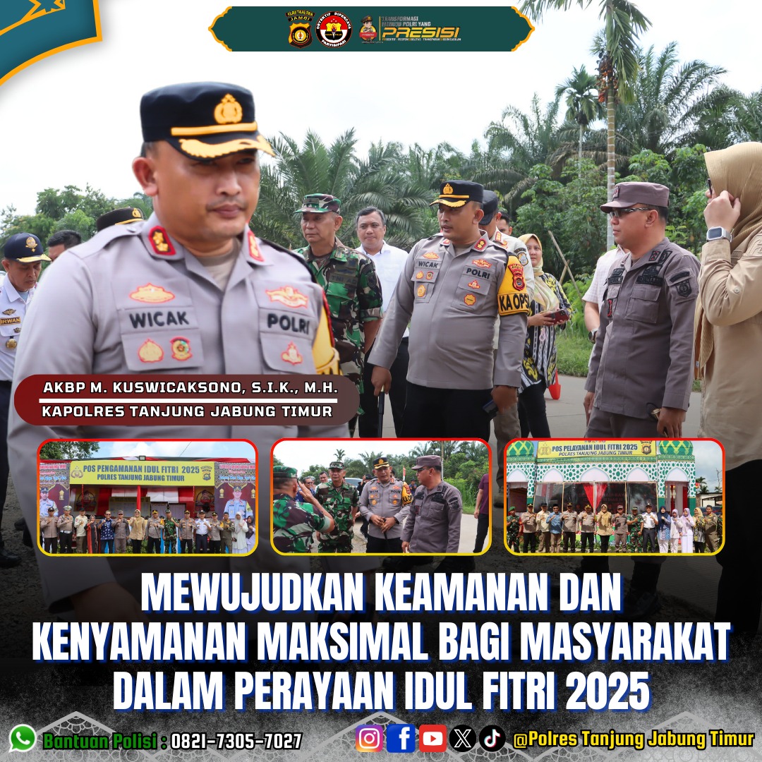 Forkopimda Tanjabtim Wujudkan Keamanan dan Kenyamanan Bagi Masyarakat Dalam Perayaan Idul Fitri 1446 H/2025