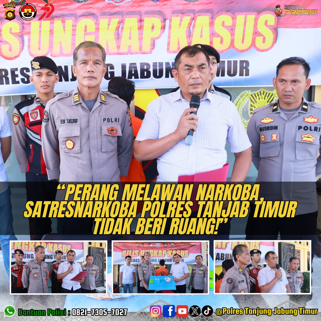 Satresnarkoba Polres Tanjab Timur Ungkap Kasus Peredaran Narkotika Di Desa Sungai Beras