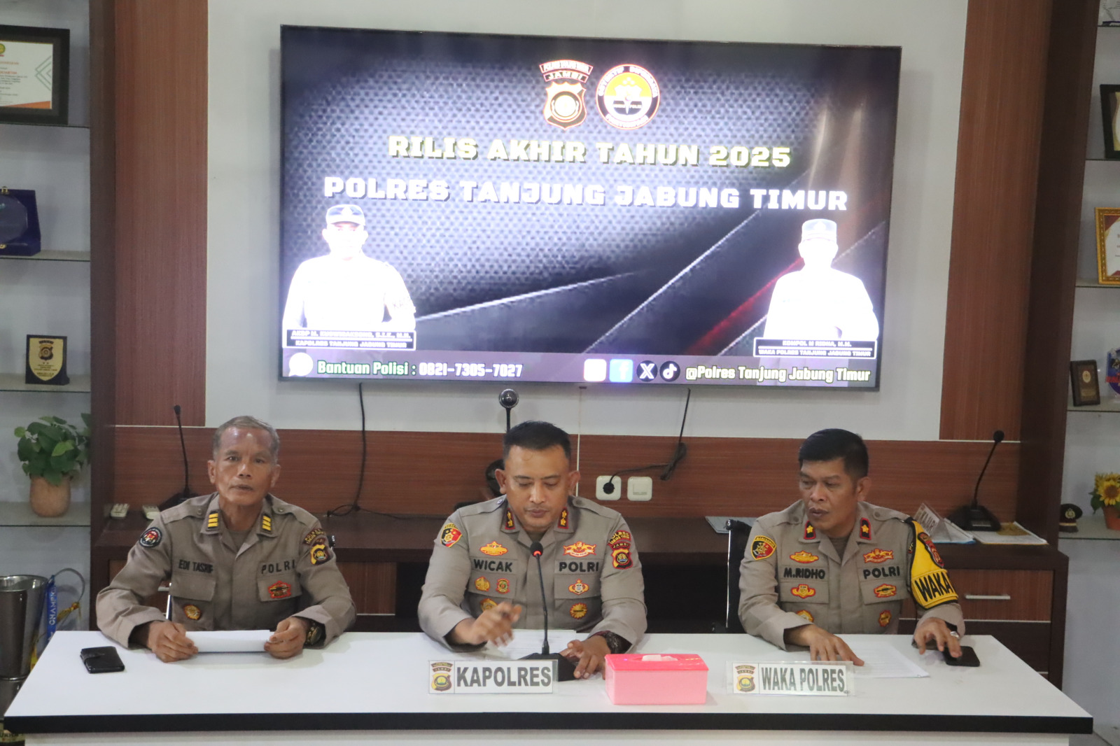 Rilis Akhir Tahun 2025 Polres Tanjab Timur